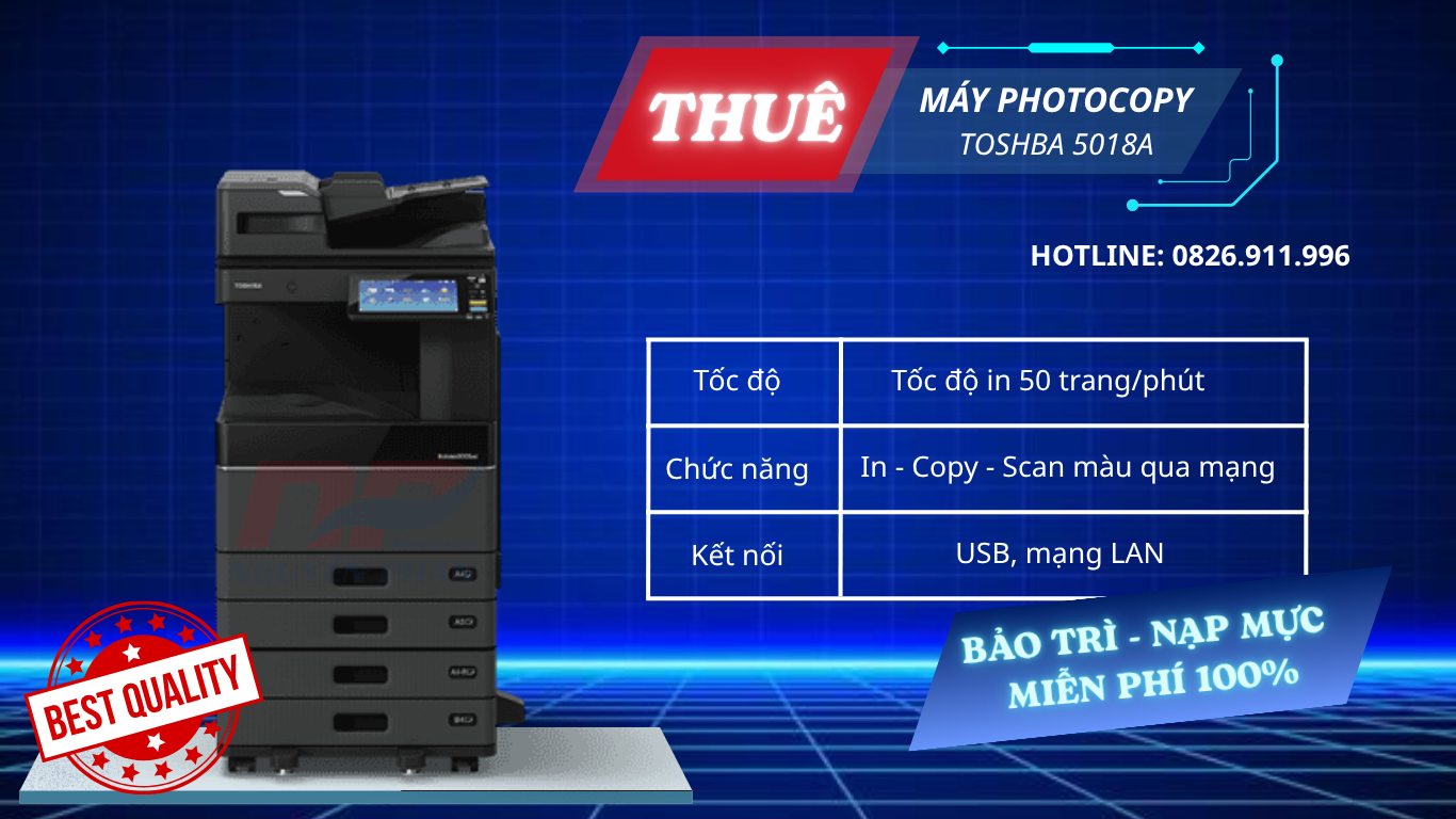 Cho thuê máy Photocopy Toshiba e-Studio 5018A Cho thuê máy Photocopy Toshiba e-Studio 5018A