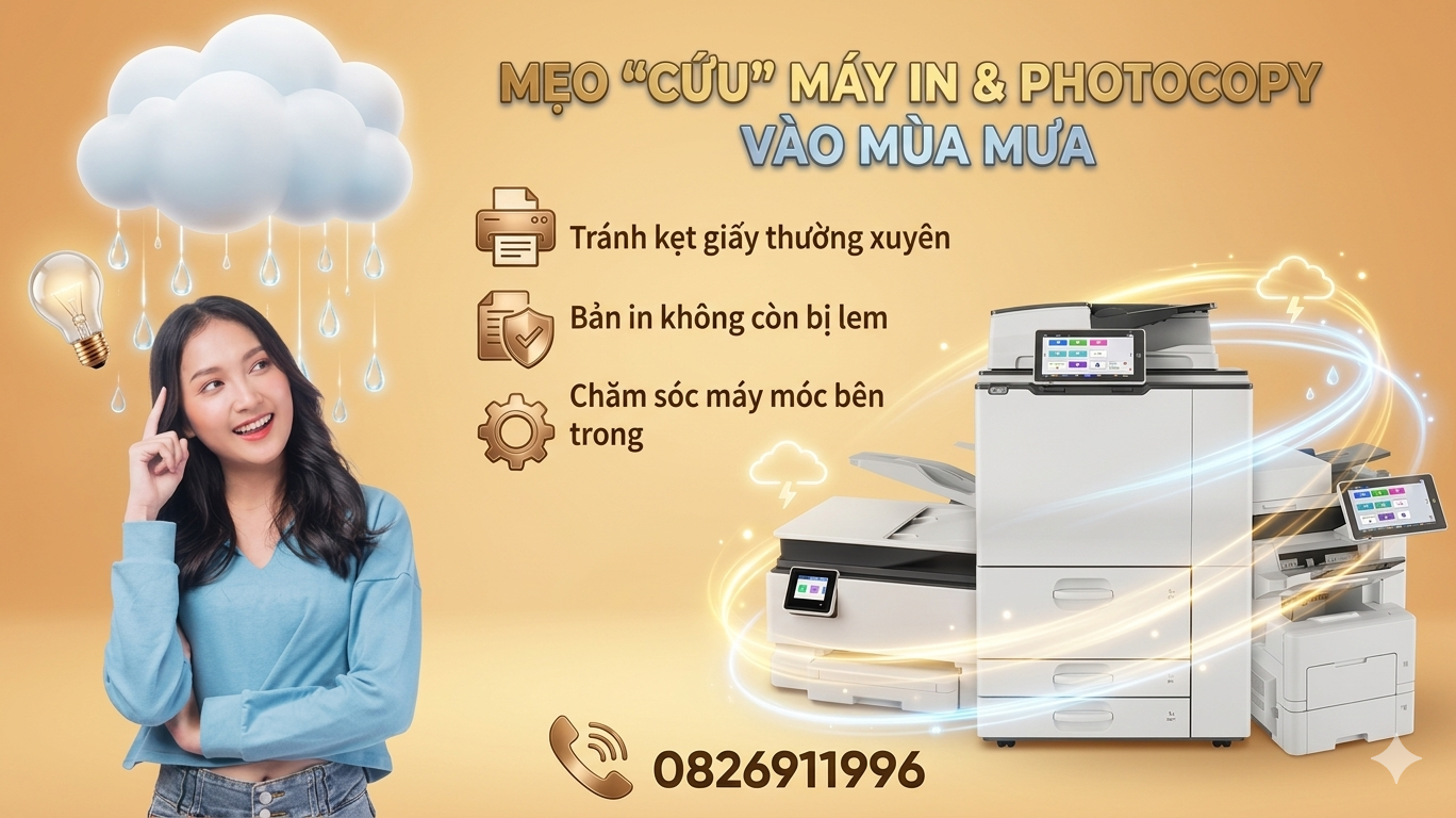 Mẹo bảo quản máy in photocopy mùa mưa Nguyễn Phan