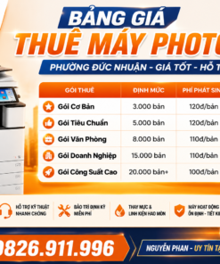 Bảng giá thuê máy photocopy tại phường Đức Nhuận, TP. HCM