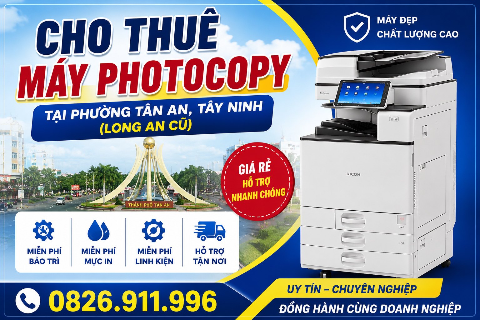 Cho Thuê Máy Photocopy Tại Phường Tân An, Tây Ninh (Long An Cũ)