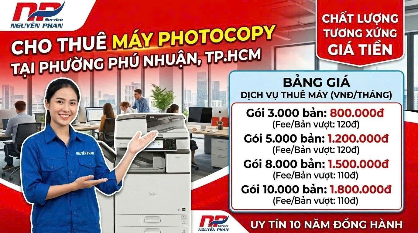 Cho Thuê Máy Photocopy Uy Tín Tại Phường Phú Nhuận - Hotline 0826911996