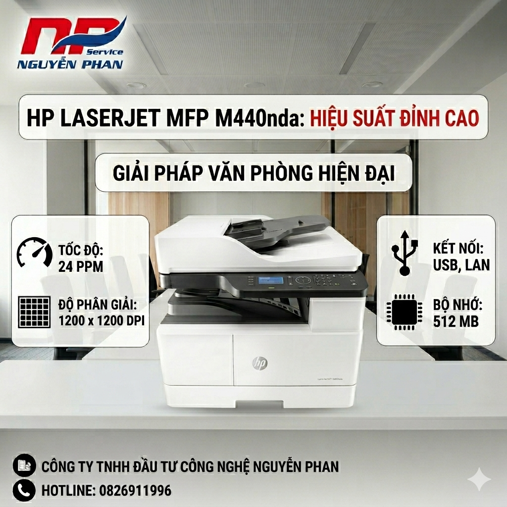 Máy In HP LaserJet MFP M440NDA May In HP LaserJet MFP M440NDA