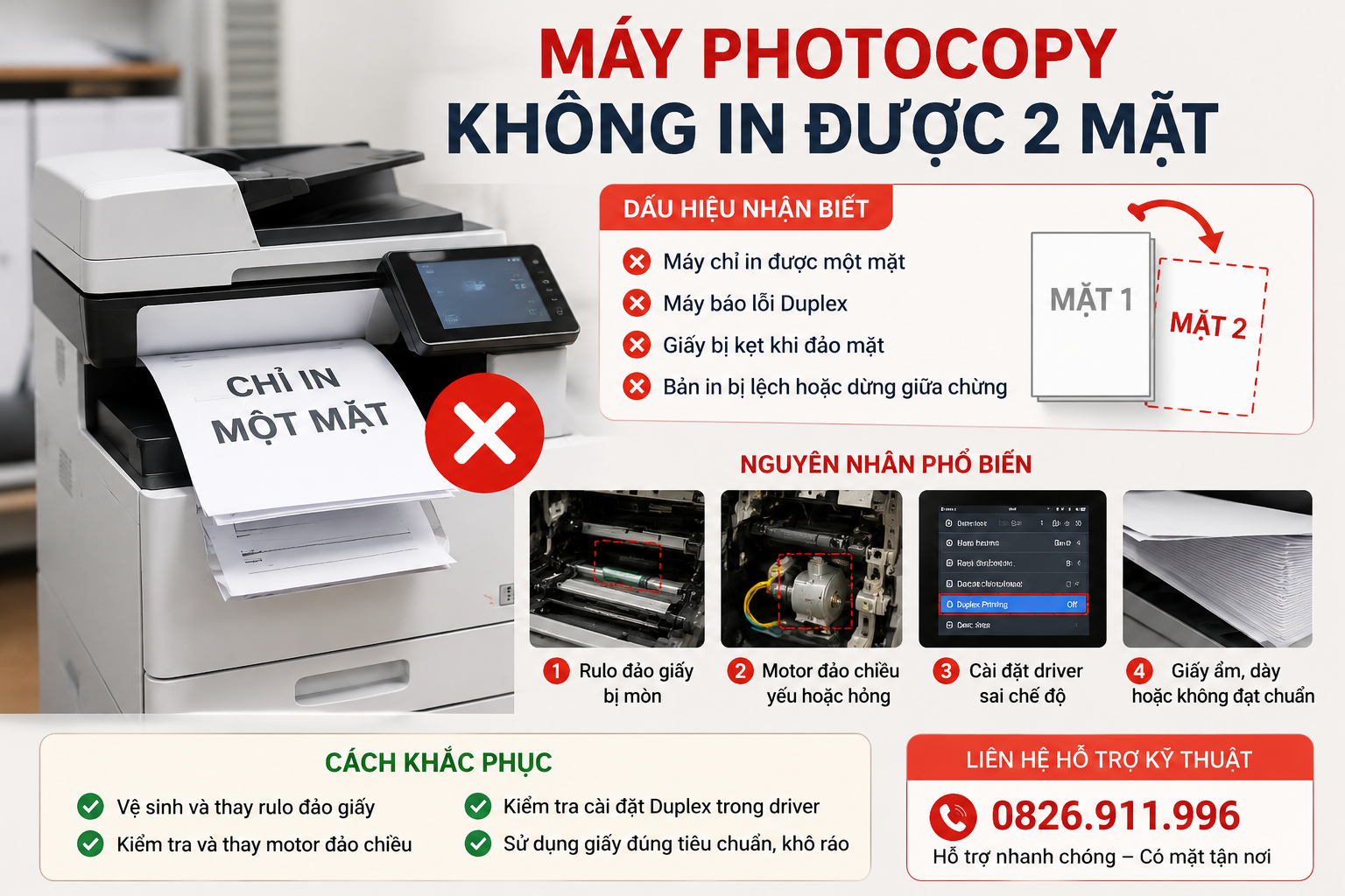Máy Photocopy Không In Được Hai Mặt