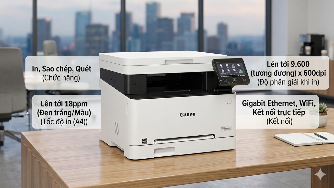 Máy in laser màu đa chức năng Canon MF 641CW