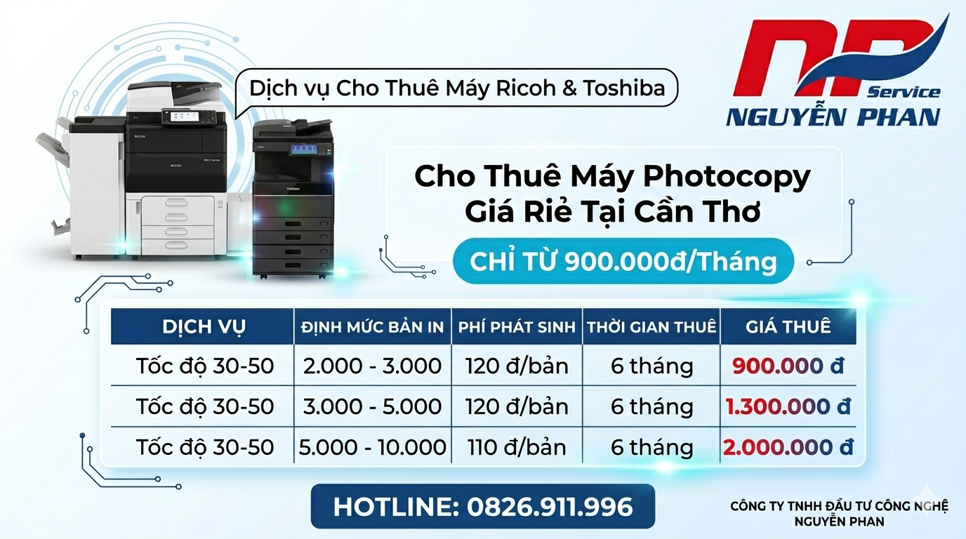 Thuê Máy Photocopy Giá Rẻ Tại Cần Thơ Thuê Máy Photocopy Giá Rẻ Tại Cần Thơ Chỉ Từ 900.000đ Tháng