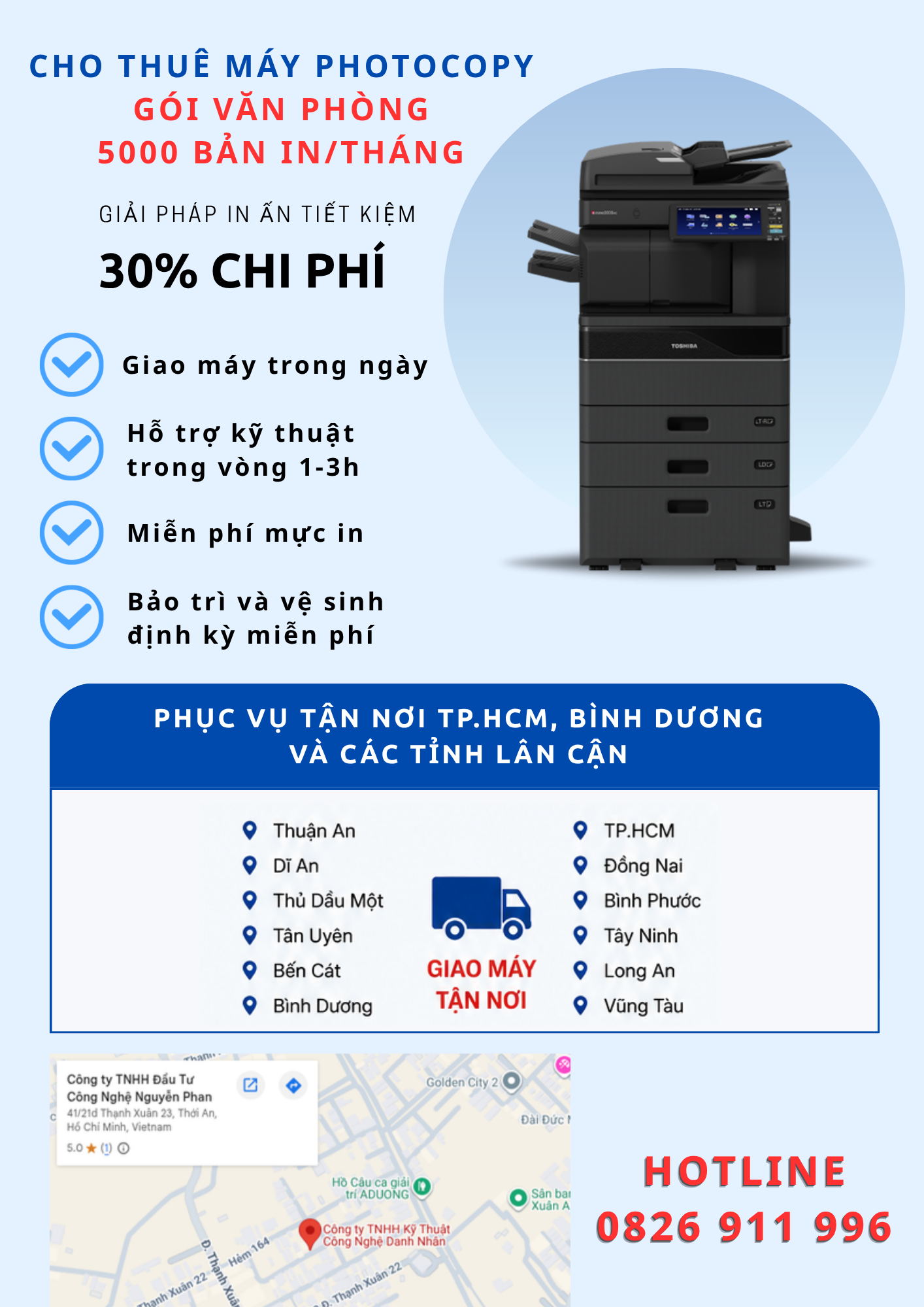 Cho Thuê Máy Photocopy Gói Văn Phòng 5.000 Bản/Tháng