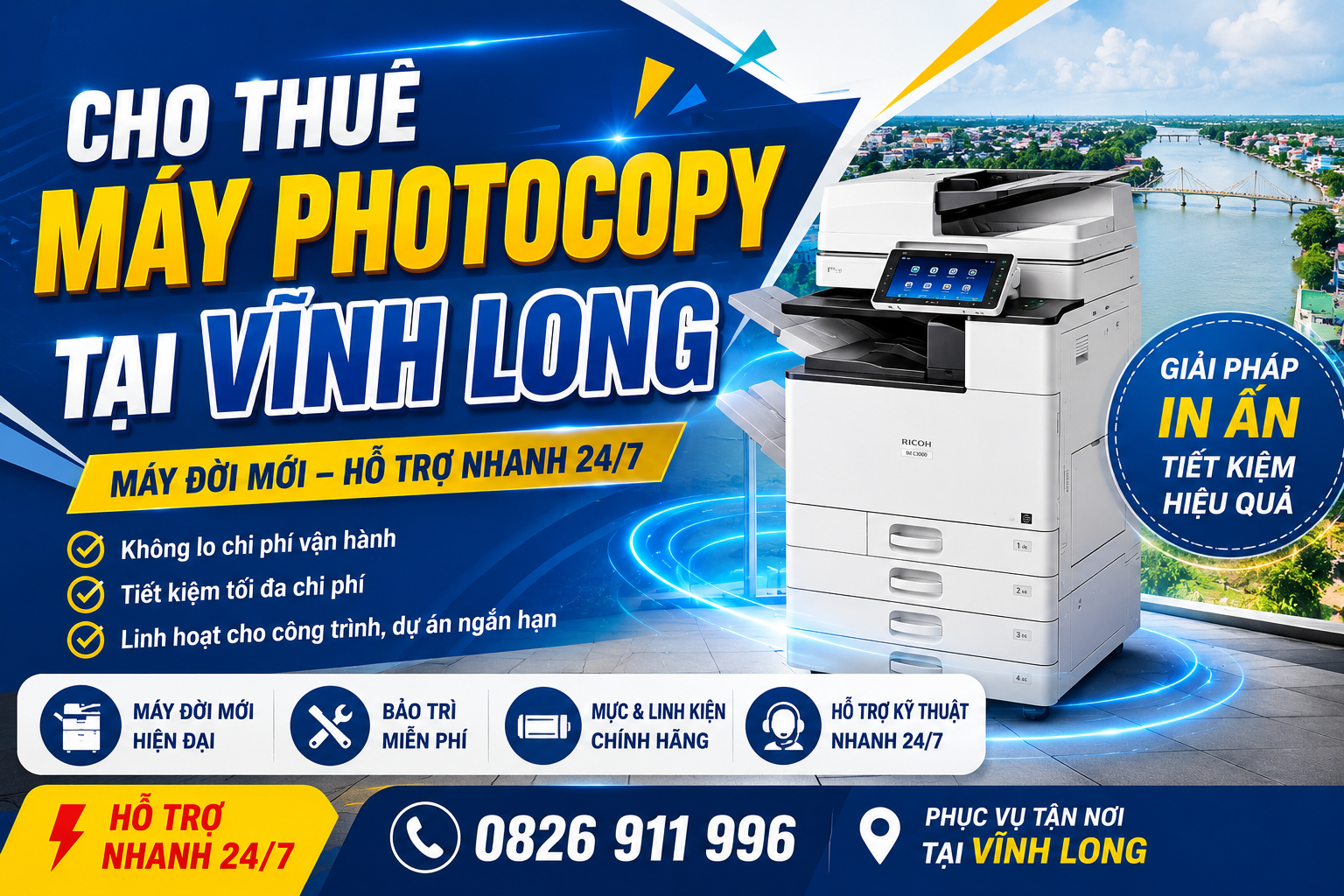 Cho thuê máy photocopy tại Vĩnh Long