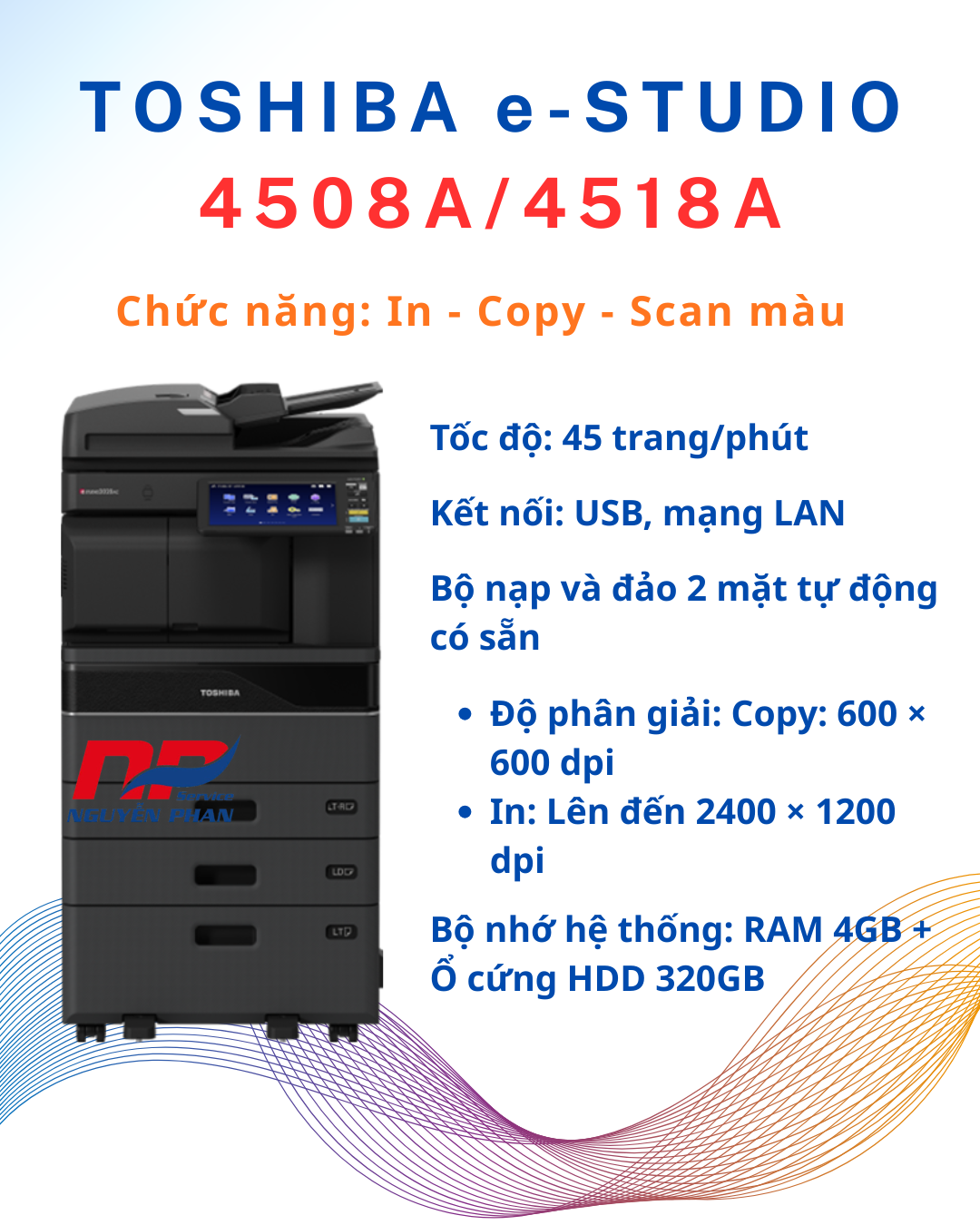 Máy Photocopy Đen Trắng Khổ A3 Toshiba 4518A Giá Rẻ | Giao Máy Hỏa Tốc TOSHIBA e STUDIO 4508A4518A