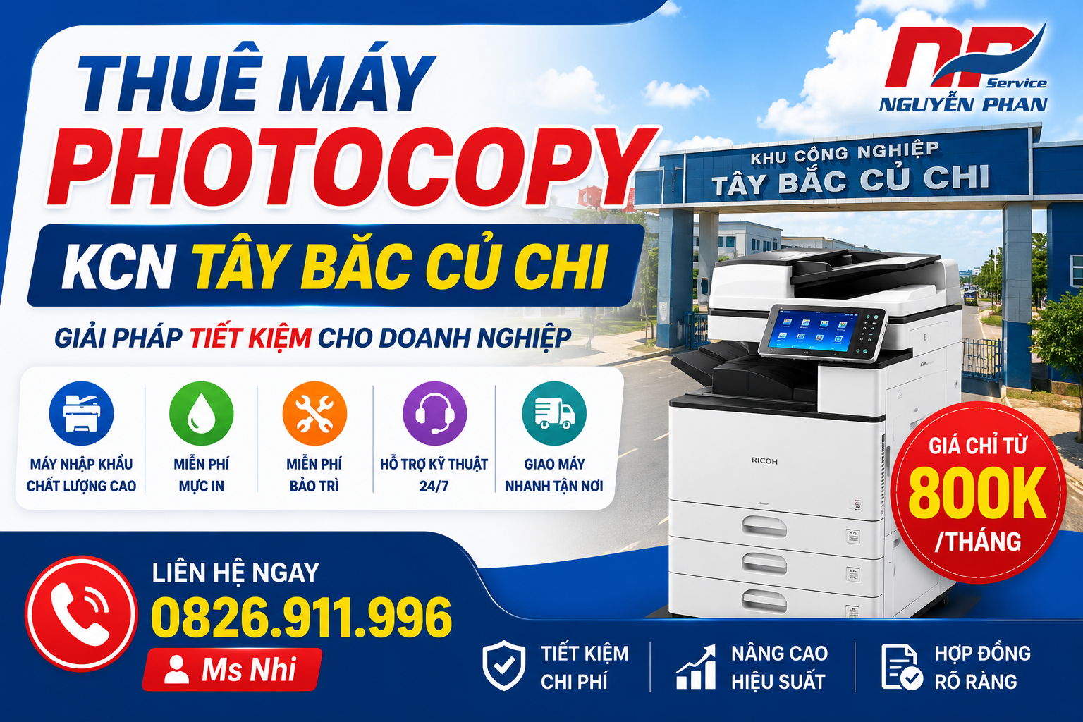 Thuê Máy Photocopy KCN Tây Bắc Củ Chi