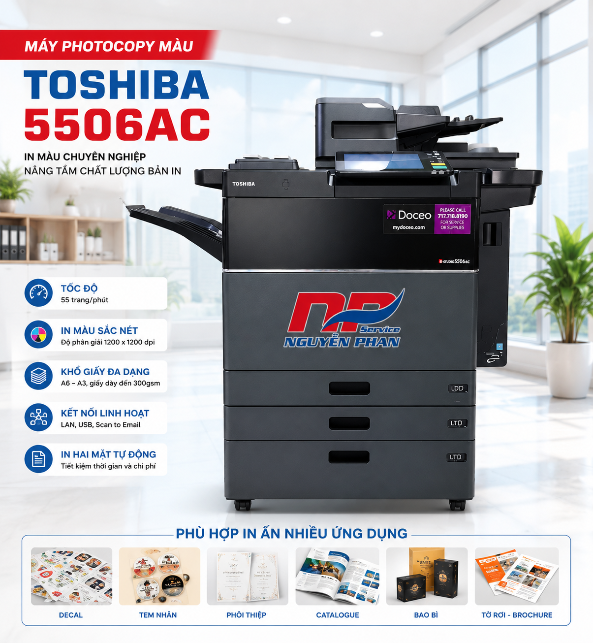 Thuê Máy Photocopy Màu Toshiba 5506AC