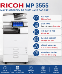 Cho Thuê Máy Photocopy Ricoh MP 3555 Đời Mới - Định Mức 5000 Bản In/Tháng
