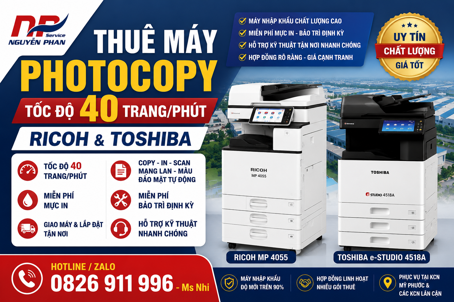Thuê Máy Photocopy Tốc Độ 40 Trang/Phút – Ricoh & Toshiba Nhập Khẩu Giá Tốt | Nguyễn Phan thuê máy photocopy tốc độ 40 trang/phút