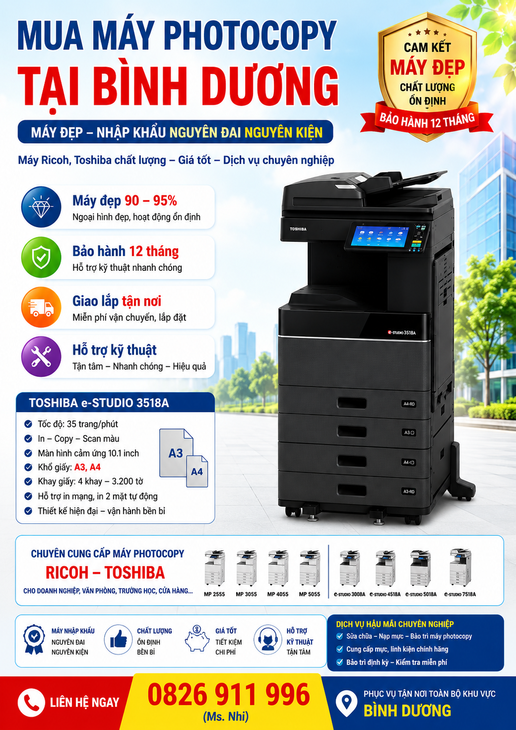 Bán Máy Photocopy Tại BìnhDương - Máy Đẹp, Nhập Khẩu Nguyên Đai Nguyên Kiện