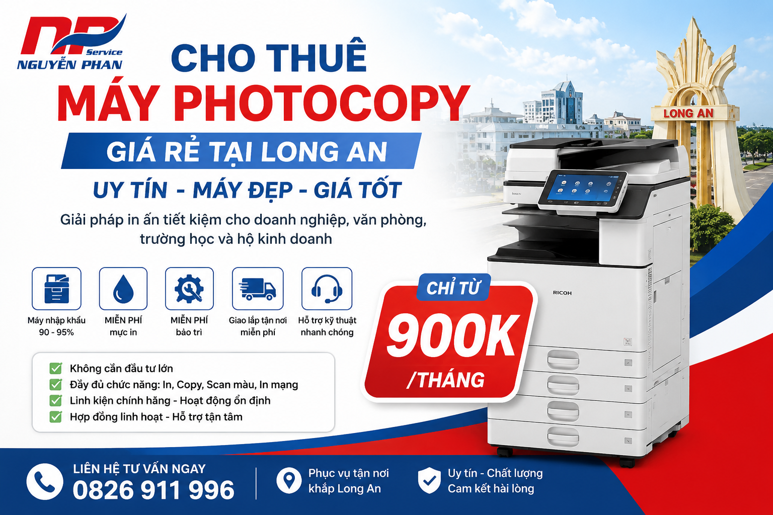 Cho Thuê Máy Photocopy Giá Rẻ Tại Long An - Uy Tín - Máy Đẹp