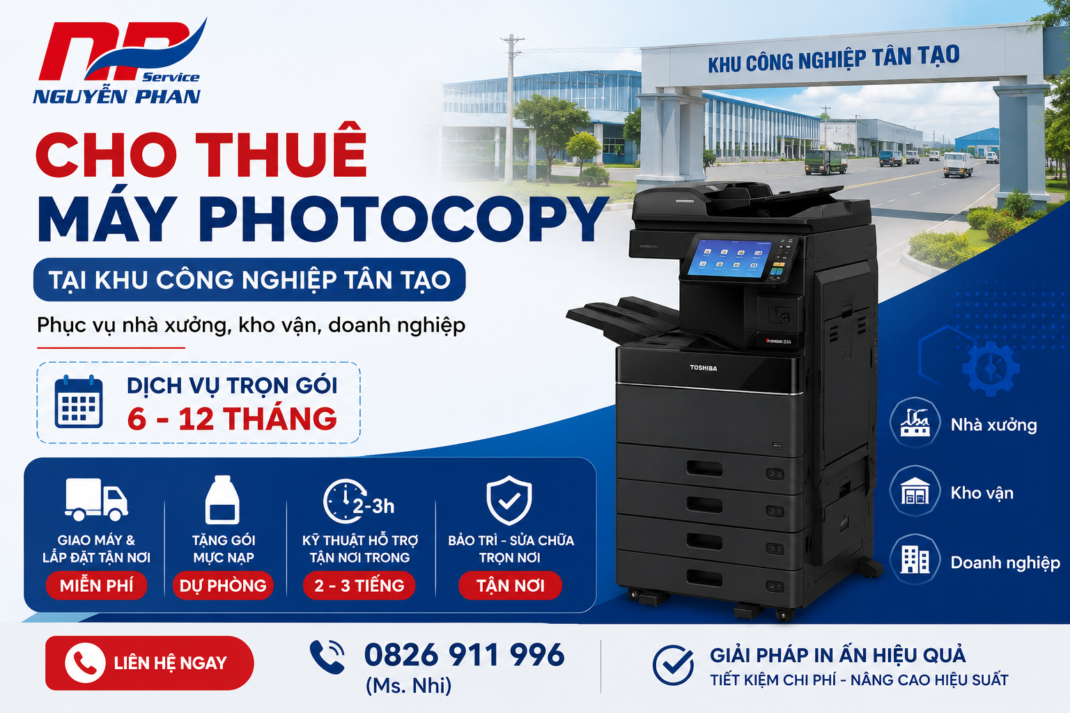 Cho Thuê Máy Photocopy Tại Khu Công Nghiệp Tân Tạo