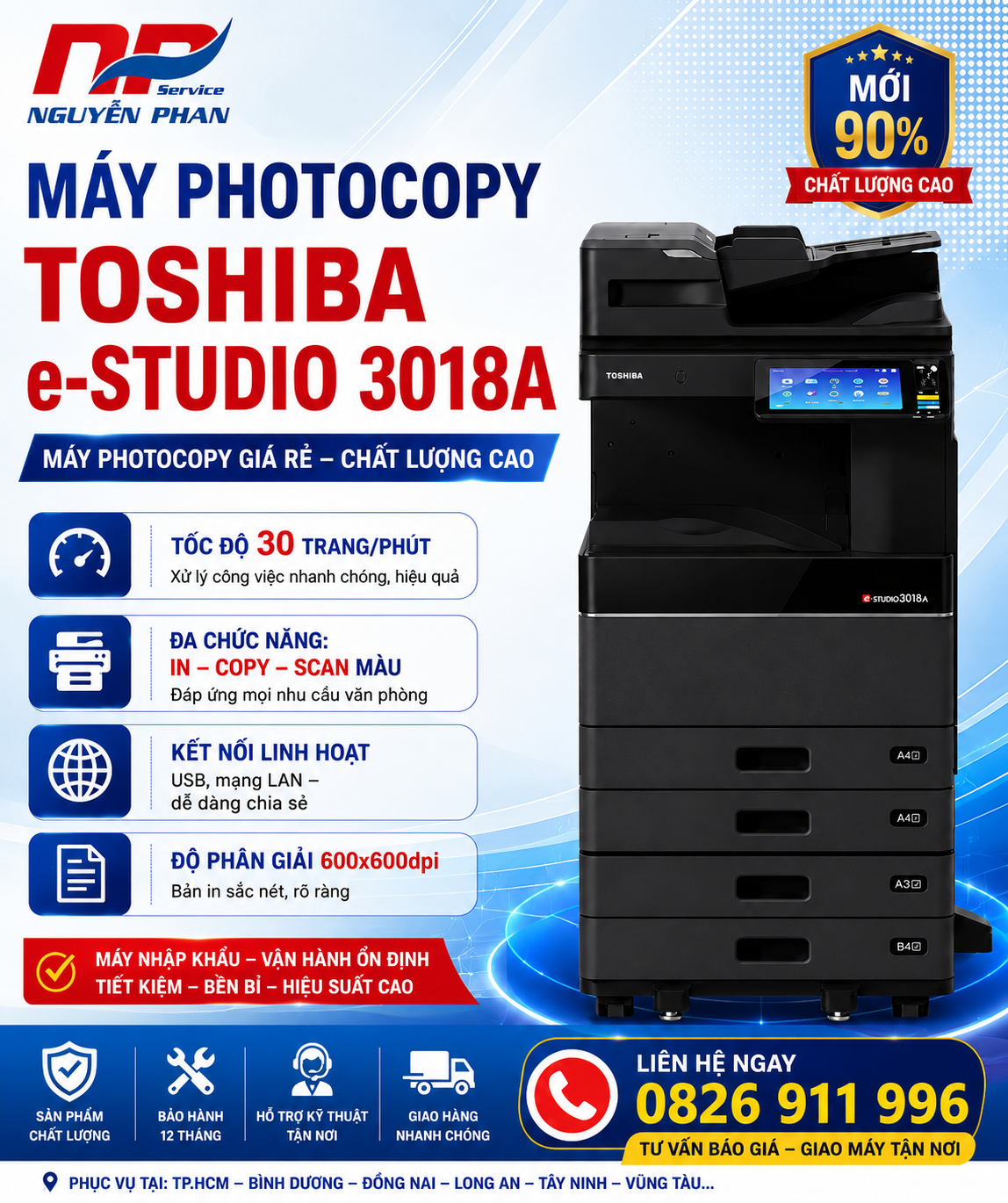 Máy Photocopy Toshiba 3018A Mới 90%