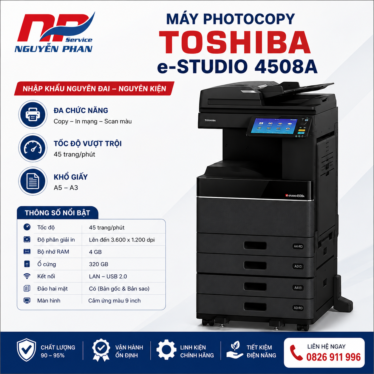 Máy Photocopy Toshiba e-Studio 4508A Nhập Khẩu Nguyên Đai - Nguyên Kiện May Photocopy Toshiba e Studio 4508A Nhap Khau Nguyen Dai Nguyen Kien