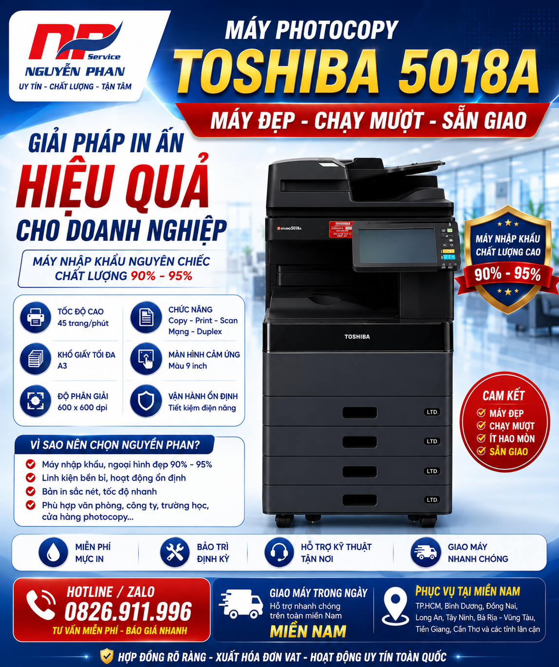 Máy Photocopy Toshiba 5018A – Máy Đẹp, Chạy Mượt, Sẵn Giao