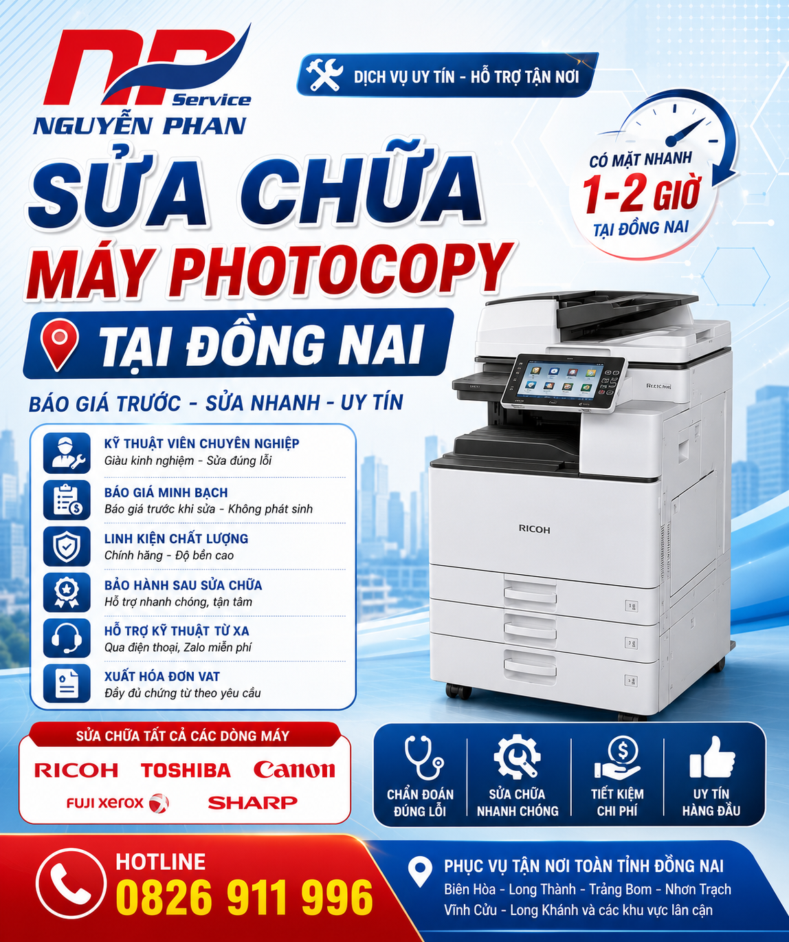 Sửa Máy Photocopy Tại Đồng Nai – Báo Giá Trước, Sửa Nhanh, Uy Tín