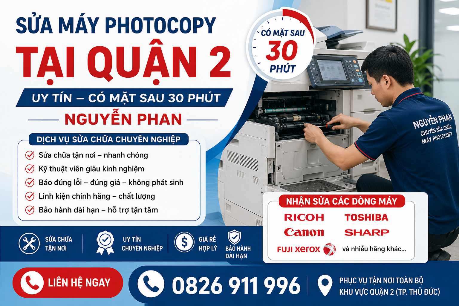 Sửa Máy Photocopy Tại Quận 2 Uy Tín