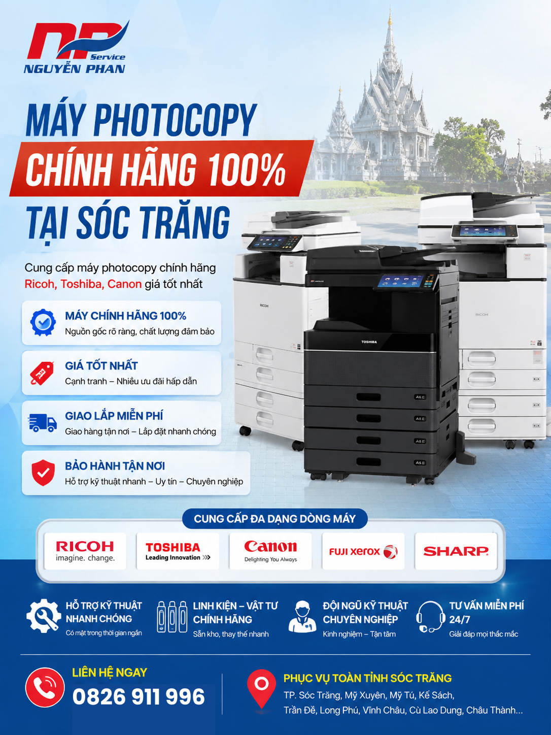 Máy Photocopy Chính Hãng 100% Tại Sóc Trăng – Giá Tốt, Giao Lắp Tận Nơi