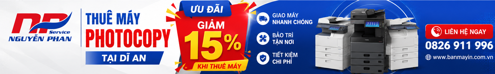 Thuê Máy Photocopy Tại Dĩ An – Nhận Ngay Ưu Đãi Giảm 15%
