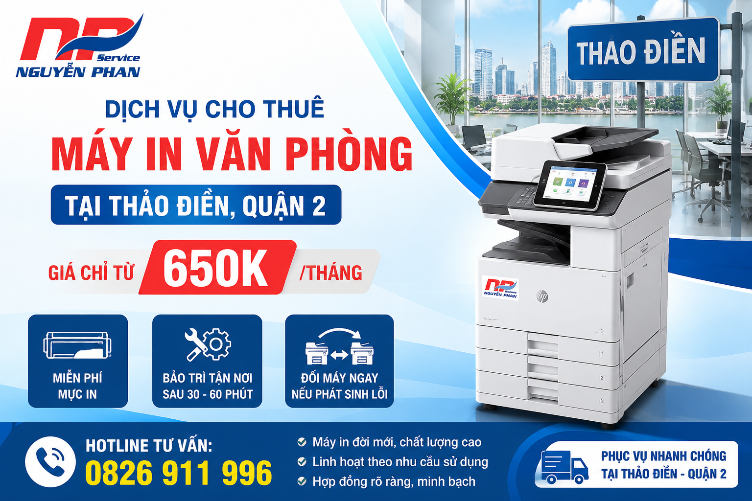 Dịch vụ cho thuê máy in văn phòng tại Thảo Điền, Quận 2