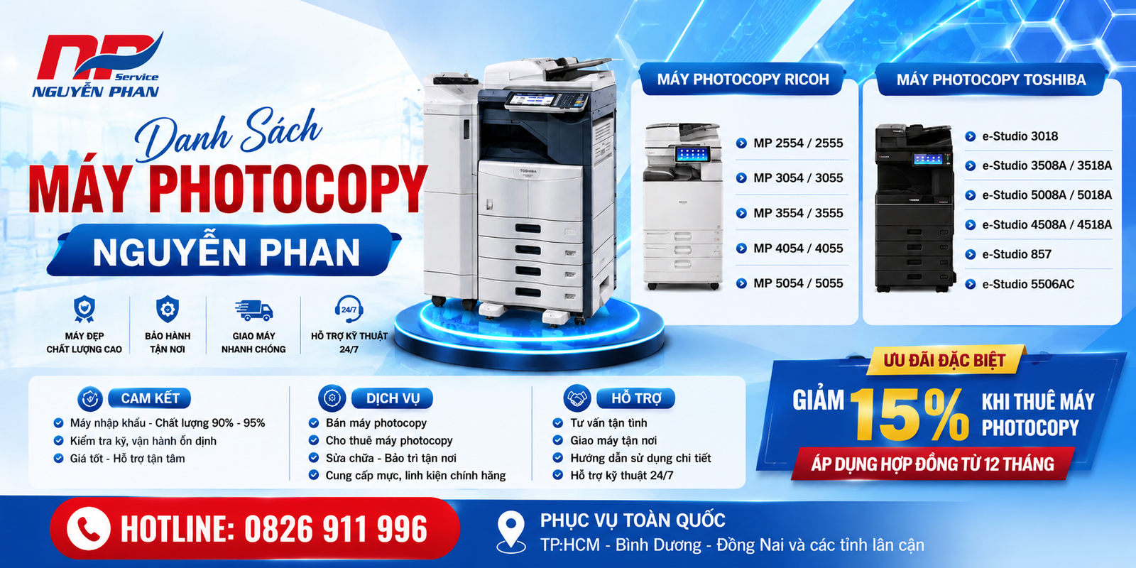 Giảm 15% Khi Thuê Máy Photocopy Tại Bình Dương - Giá thuê ưu đãi chỉ từ 850.000đ/tháng Giam 15 khi thue may photocopy tai Nguyen Phan