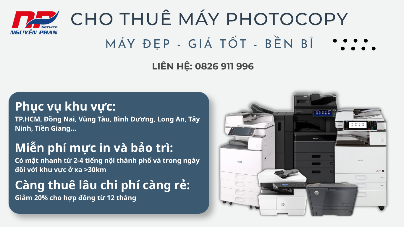 CHO THUÊ MÁY PHOTOCOPY MIỄN PHÍ MỰC IN TẠI GÒ VẤP CHO THUE MAY PHOTOCOPY NGUYEN PHAN 1