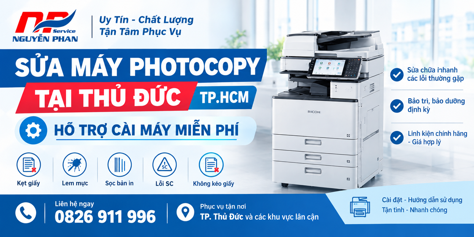 Sửa Máy Photocopy Tại Thủ Đức TP.HCM – Hỗ Trợ Cài Máy Miễn Phí