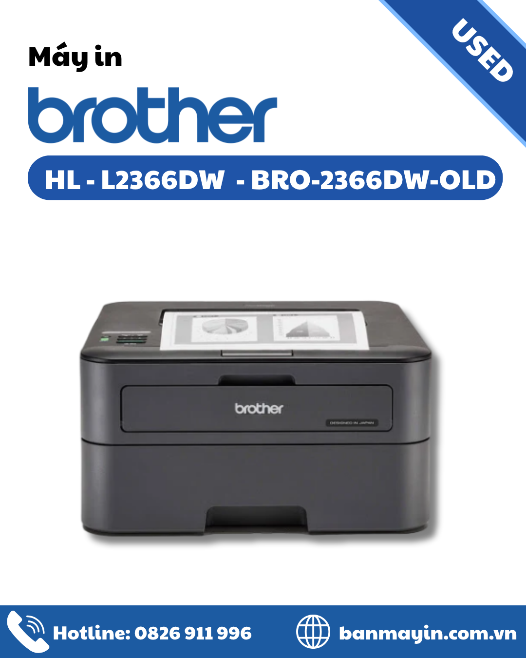 MÁY IN BROTHER HL-L2366DW CŨ – IN 2 MẶT TỰ ĐỘNG, KẾT NỐI WIFI